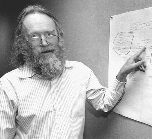 Jon Postel au travail, 1994